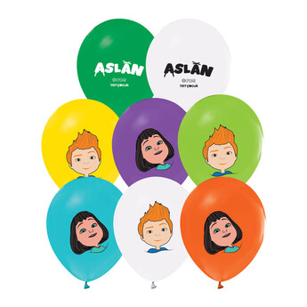 4+1 Aslan Printed 12-piece Pastel Color Balloon 100 - 