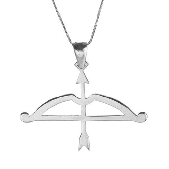  Kemankes Tozkoparan Arrow Bow Horizontal Cut Arrowhead Silver Necklace - 2
