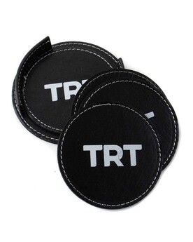 TRT Logo Leather Coaster Set of 4 - TRT