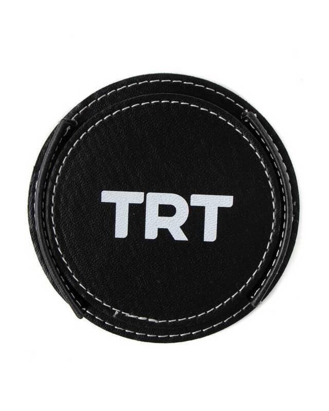 TRT Logolu Deri Bardak Altlığı 4'lü - 2