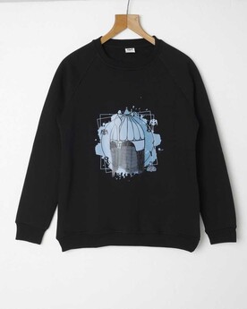 Uyanis Buyuk Selcuklu Men's Sweatshirt - Black - TRT