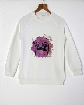 Uyanis Buyuk Selcuklu Women's Sweatshirt - Ecru - TRT